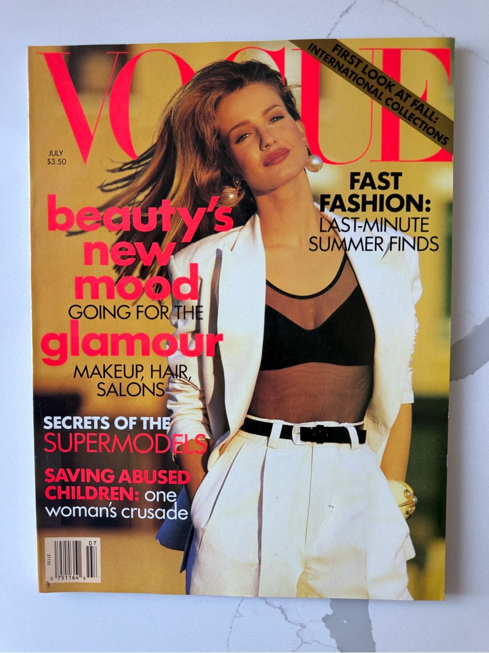 Vogue July 1991: Cover - Karen Mulder